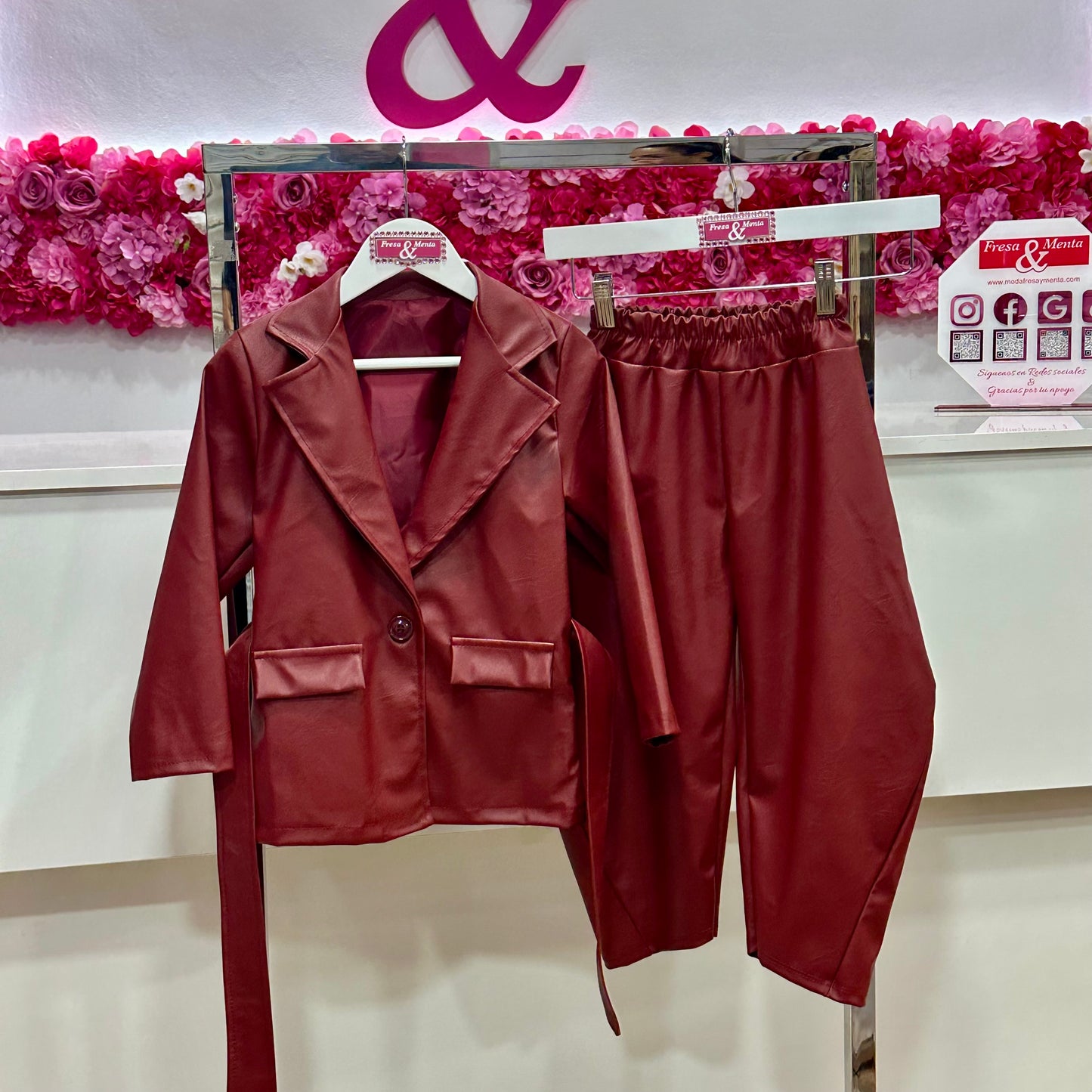 Conjunto poli piel blazer