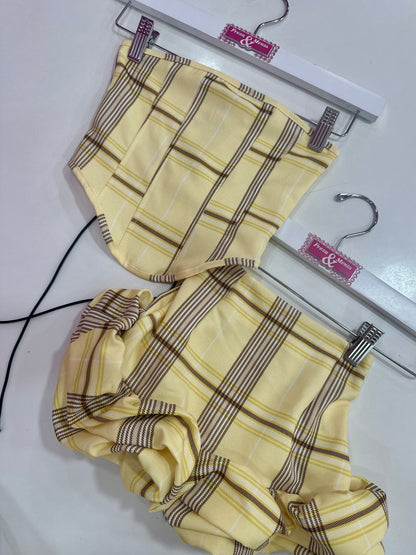 Conjunto corset cuadros