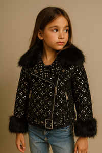 Chaqueta lentejuelas forrada de pelo