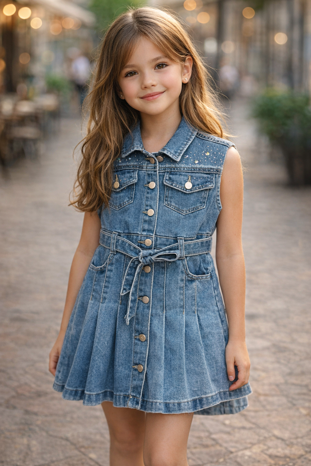 Vestido jeans con pedrería