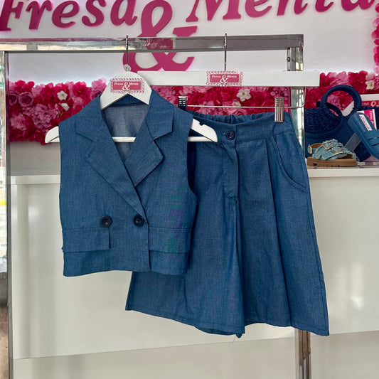 Conjunto chaleco vestir