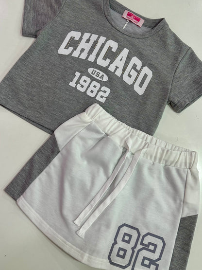 Conjunto falda pantalón