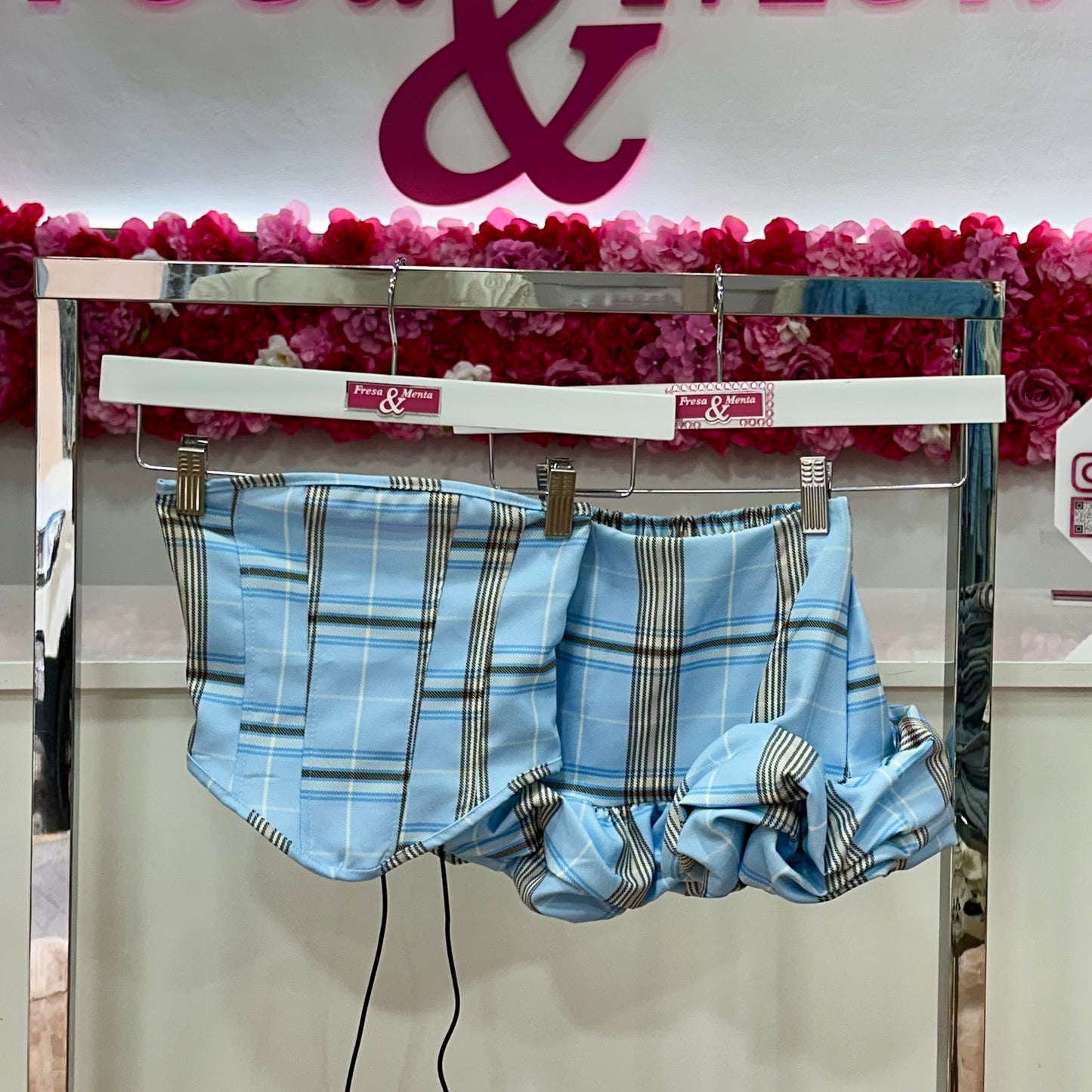 Conjunto corset cuadros