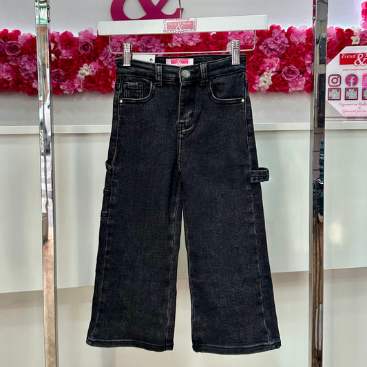 Jeans negro ancho elástico