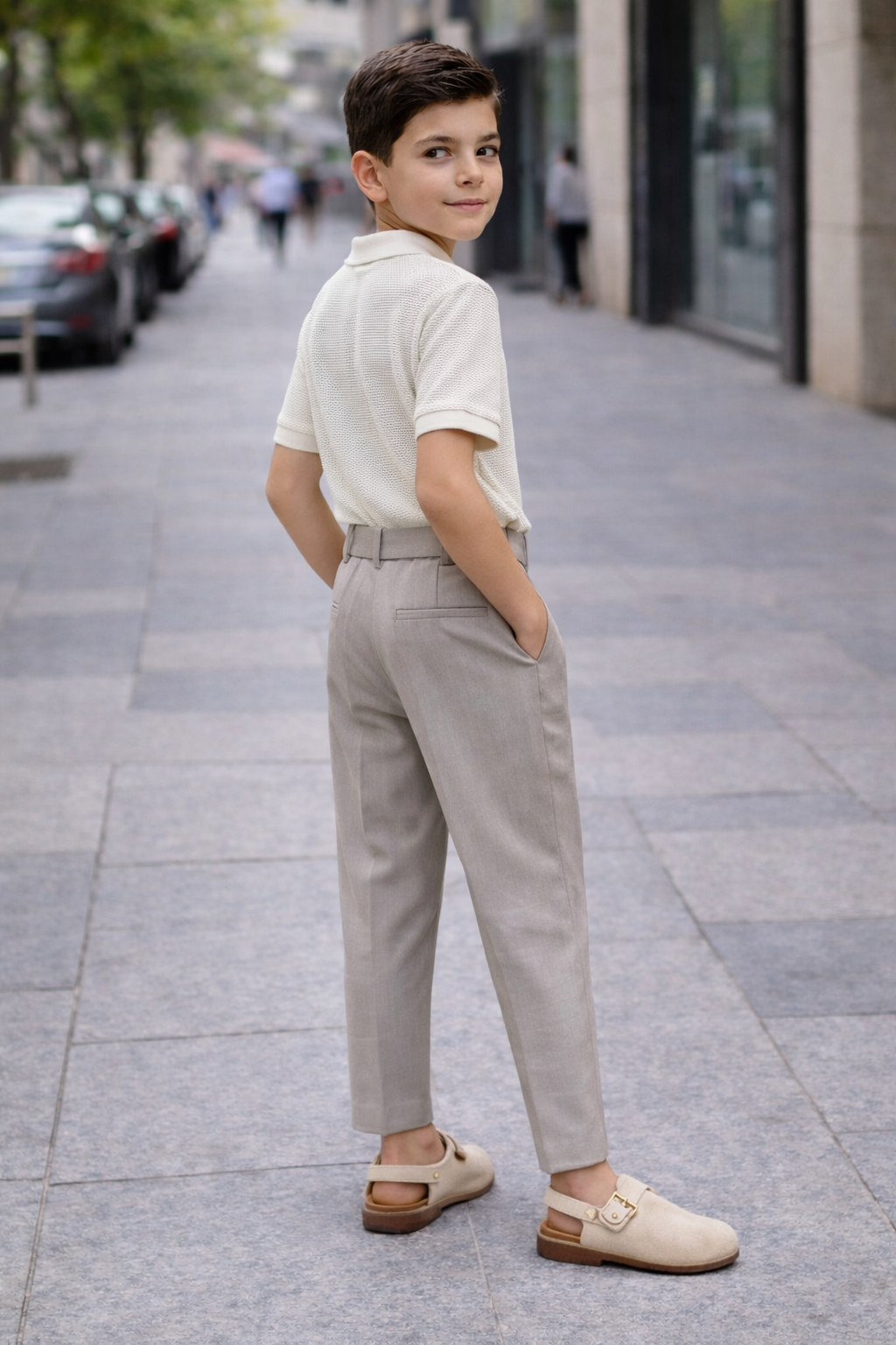 Pantalón vestir pinza cinturón