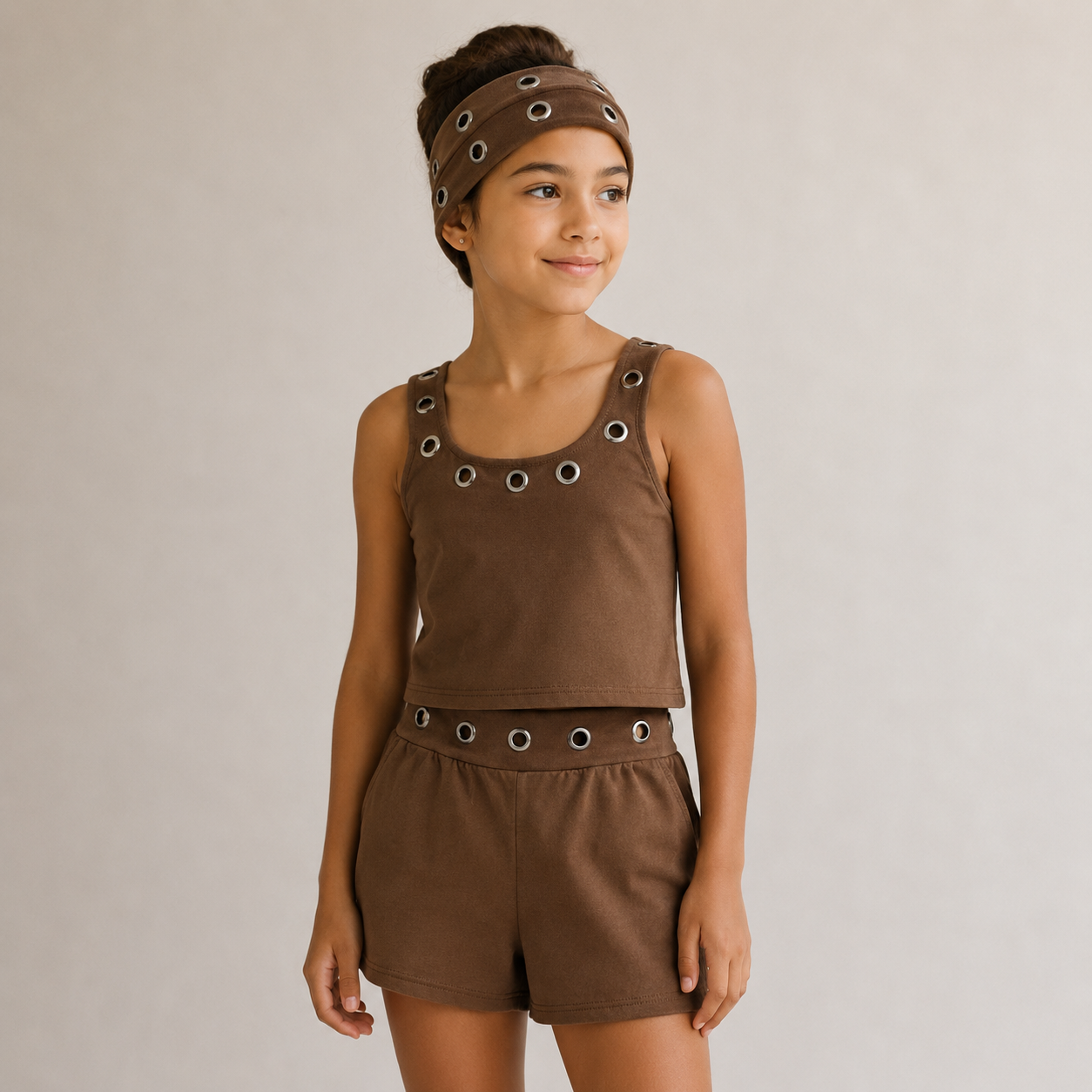 Conjunto turbante tachuelas