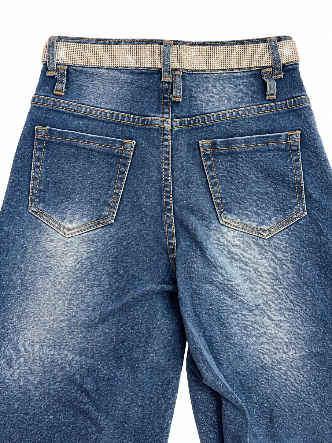 Jeans Con Pedrería y cinturón