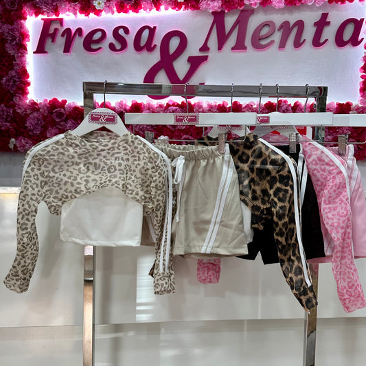 Conjunto leopardo gasa short