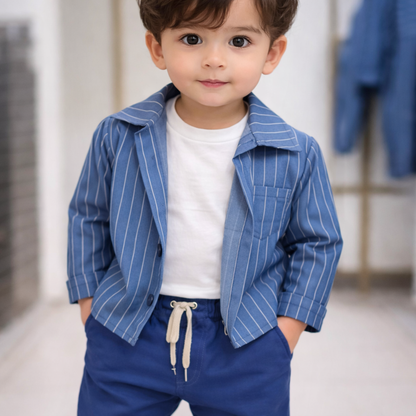 Conjunto sobre camisa raya