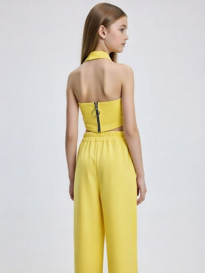 Conjunto chaleco pantalón ancho