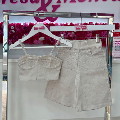 Conjunto jeans brillos