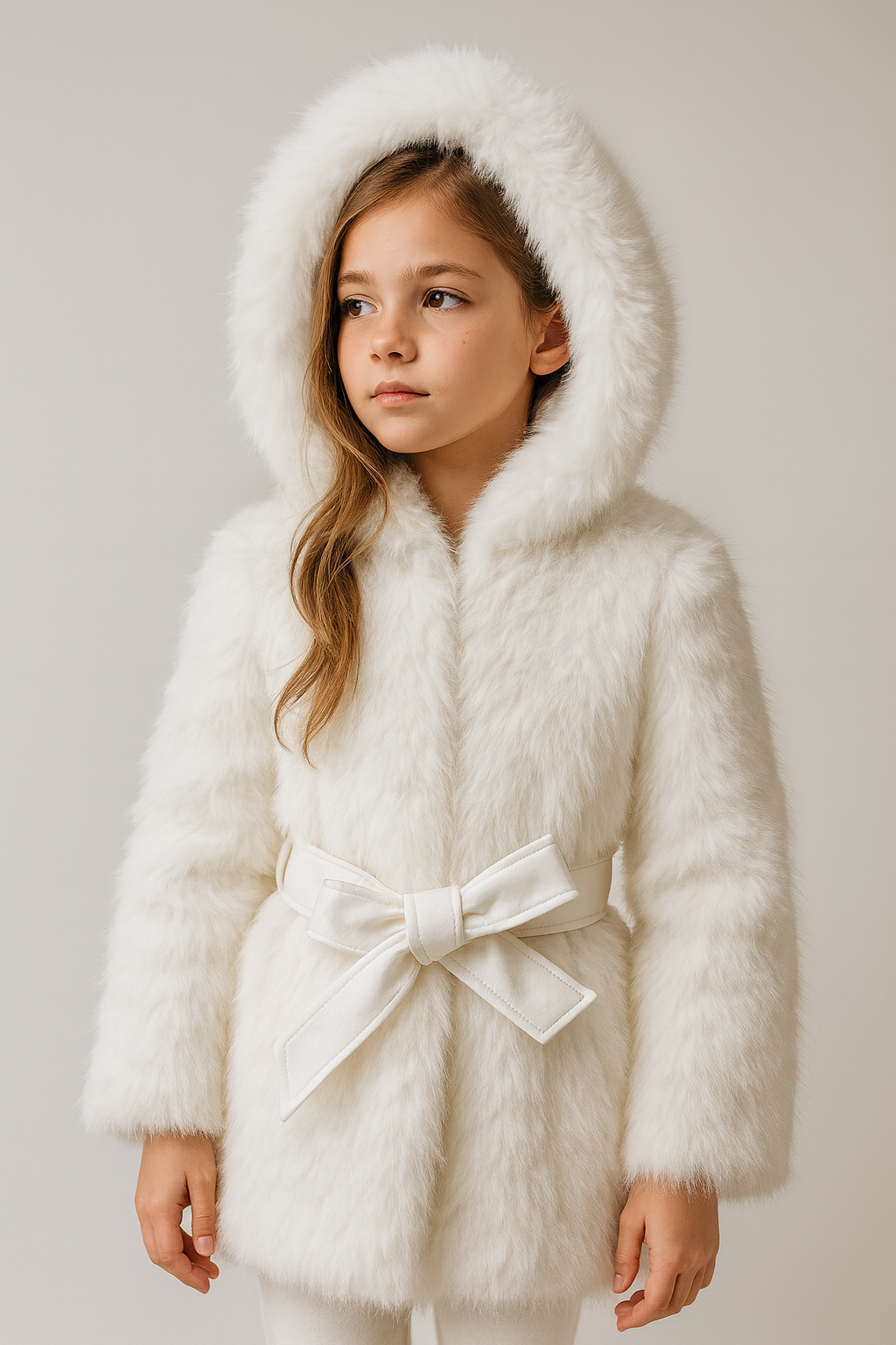 Chaqueta de pelo forrada blanca