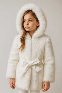 Chaqueta de pelo forrada blanca