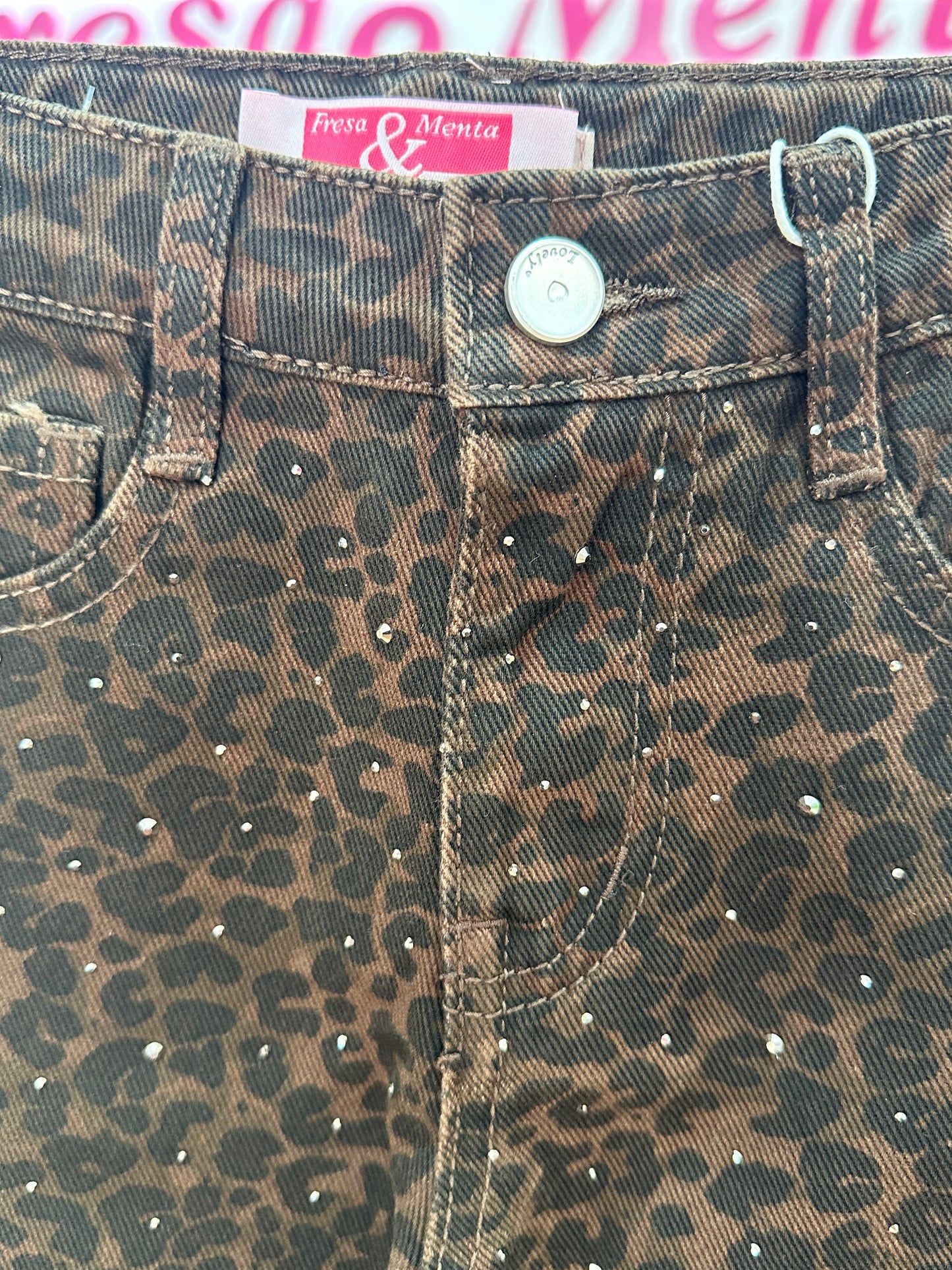 Jeans leopardo brillos