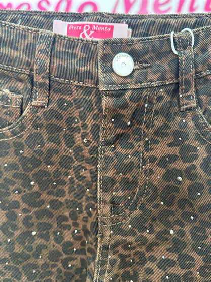 Jeans leopardo brillos