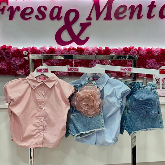 Conjunto short flor