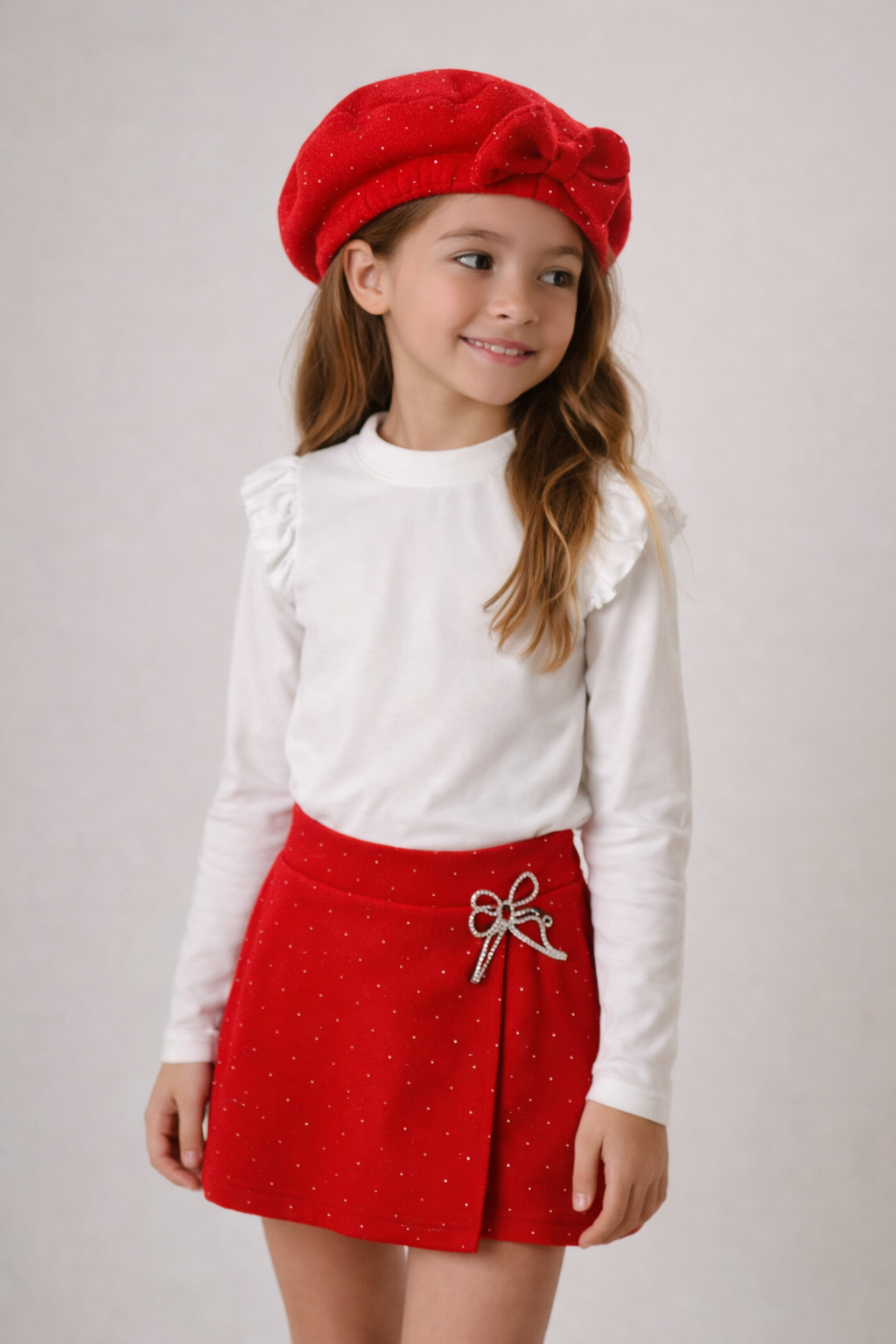 Conjunto brillos con boina