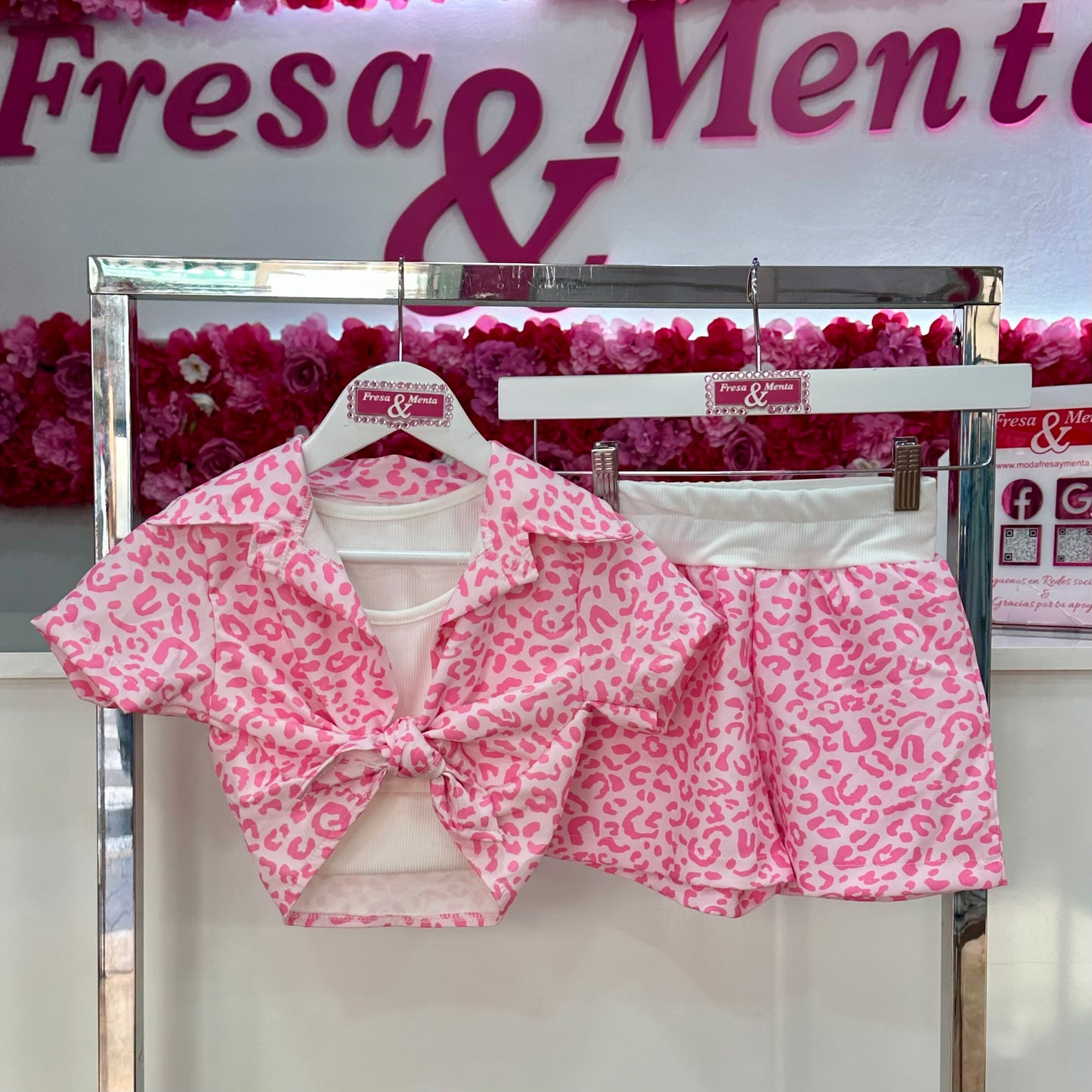 Conjunto camisa leopardo