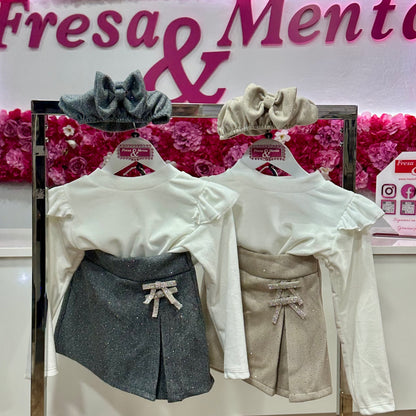 Conjunto brillo y boina