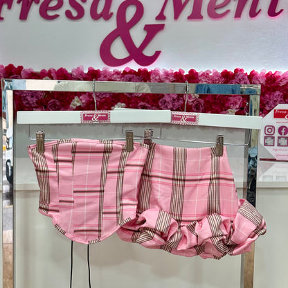 Conjunto corset cuadros