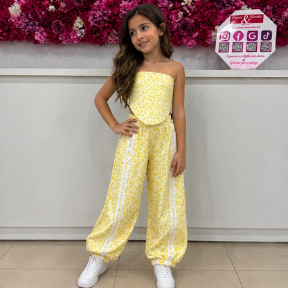 Conjunto corset oversize leopardo