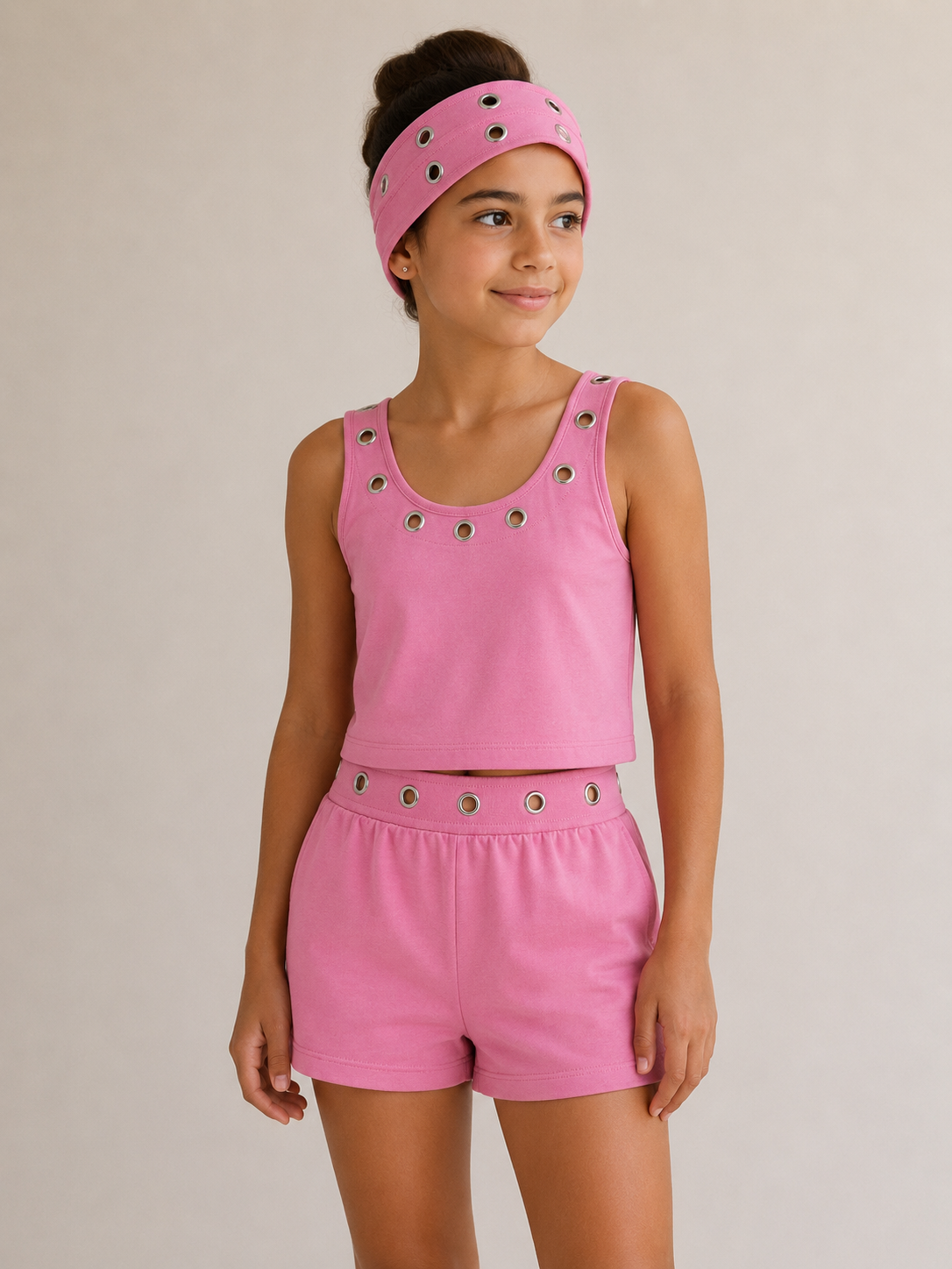 Conjunto turbante tachuelas