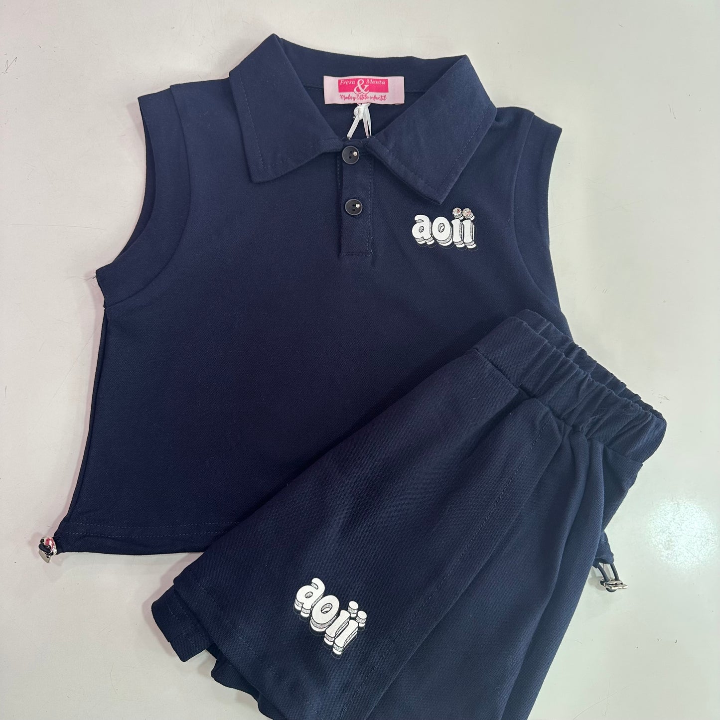 Conjunto sport polo dañada pantalón
