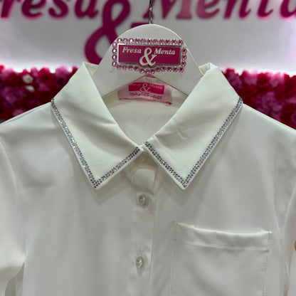 Conjunto corazón jeans pedrería