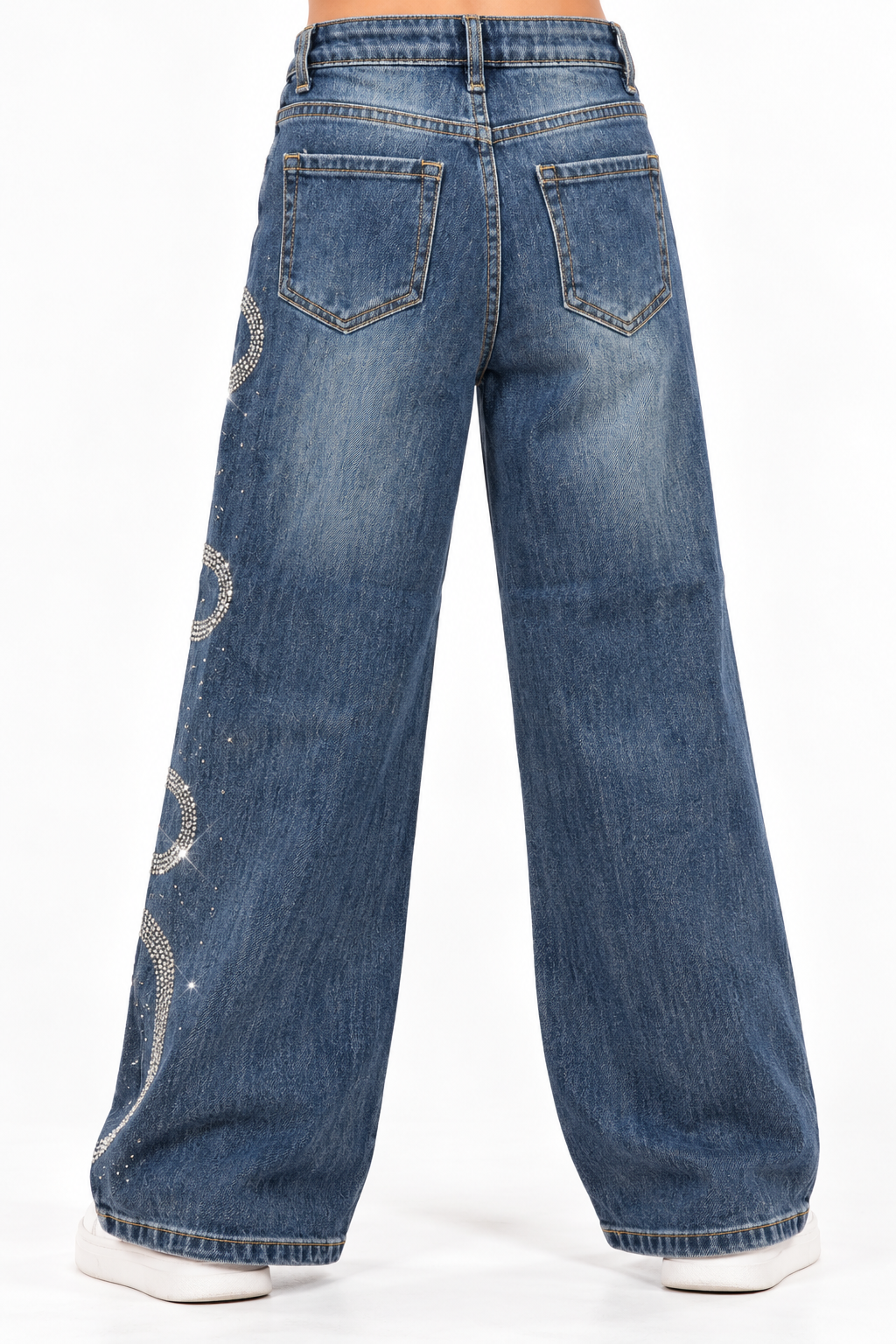 Jeans lazos brillos
