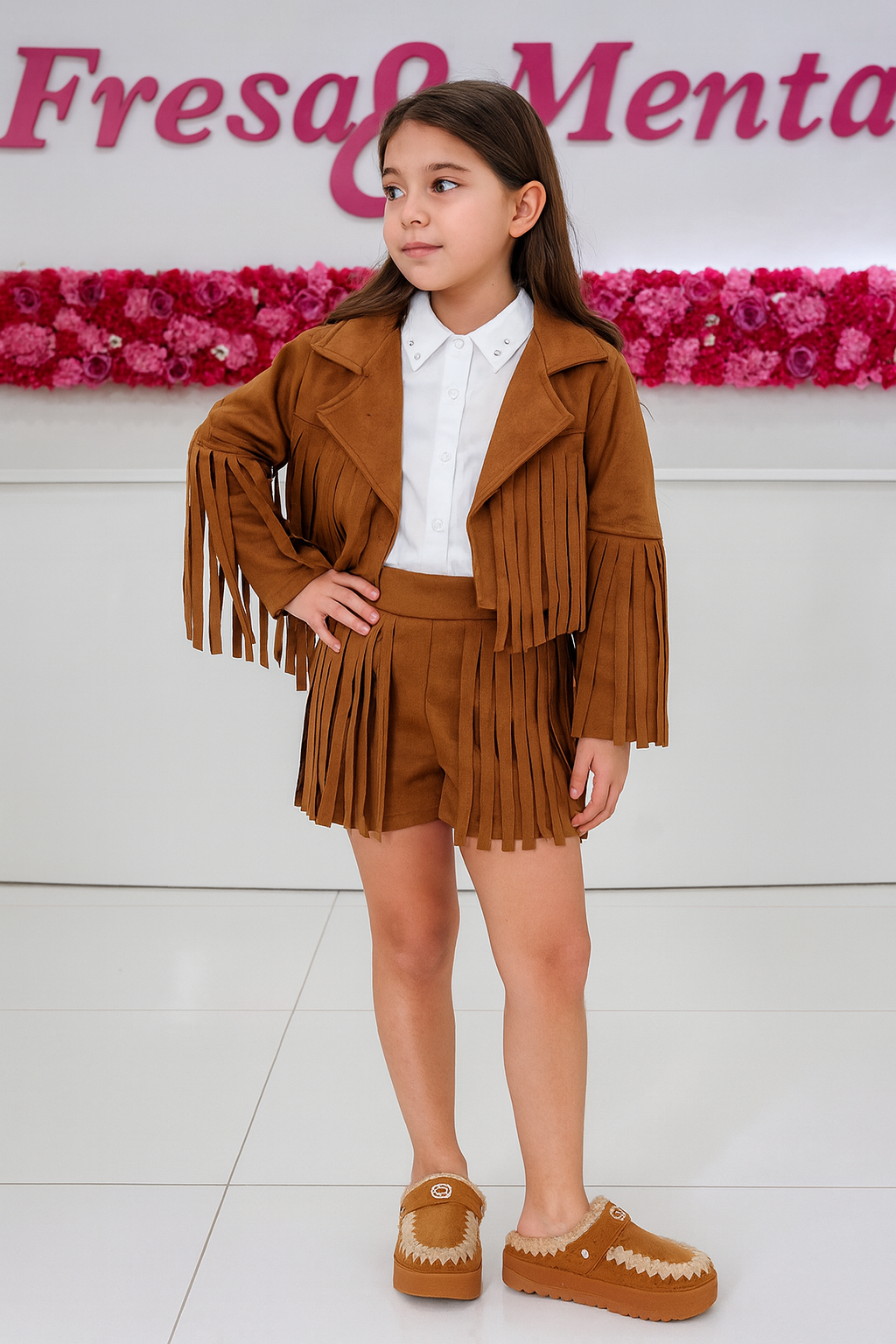 Conjunto chaqueta flecos