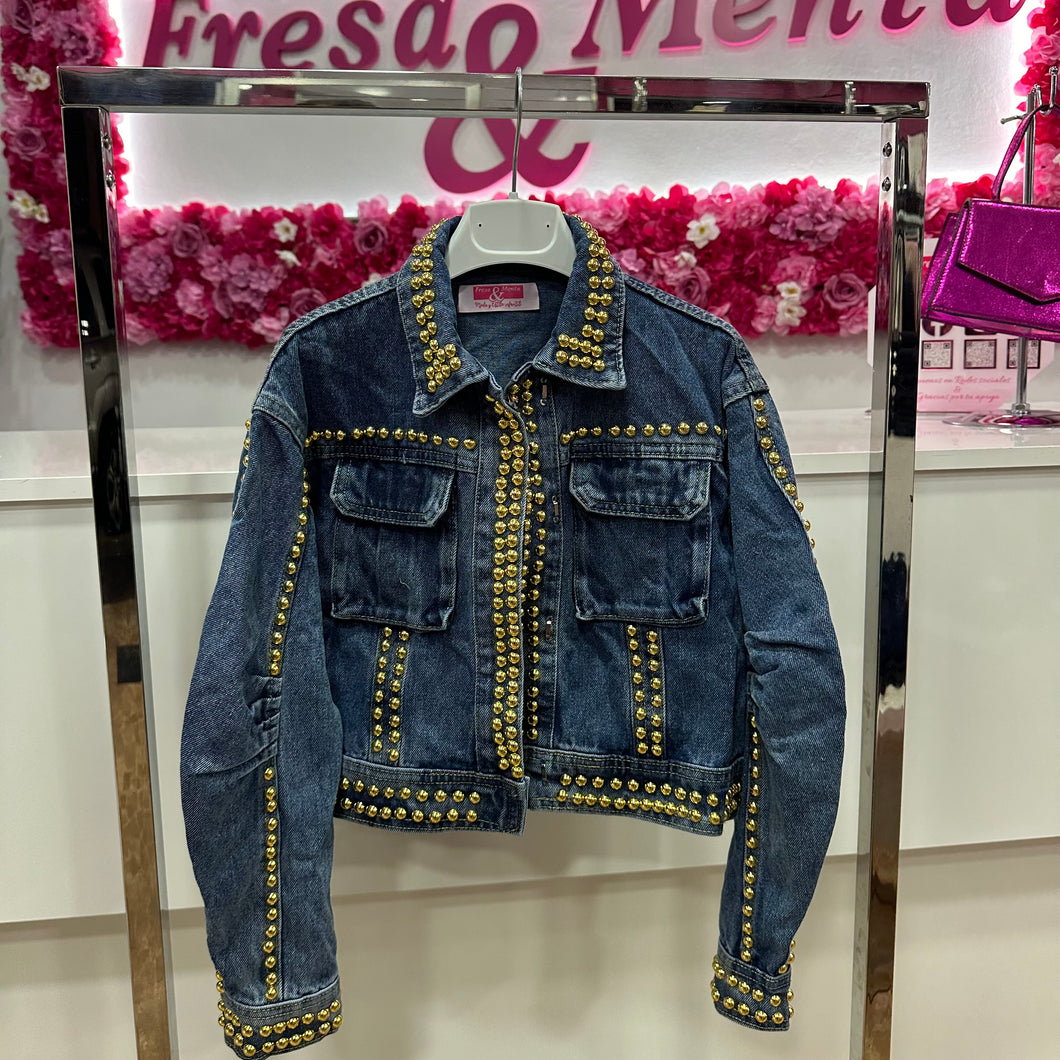 Chaqueta jeans tachuelas