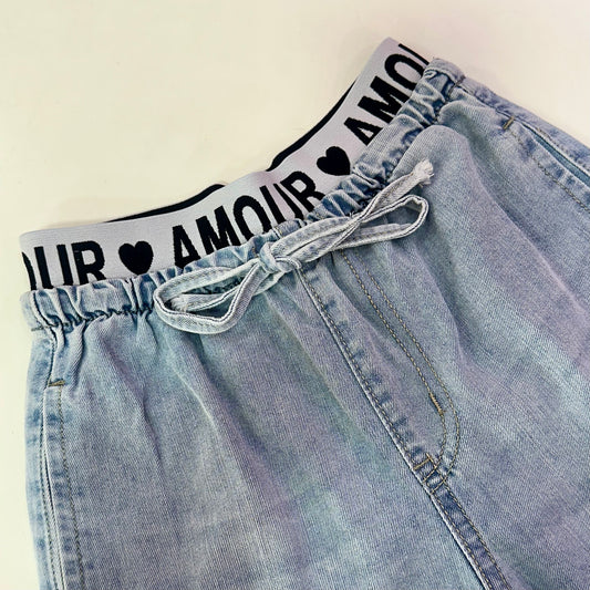 Jeans ancho con cinturilla