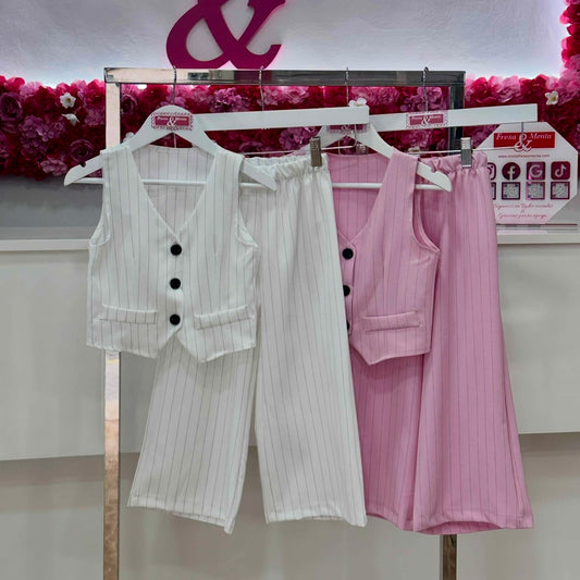 Conjunto chaleco raya