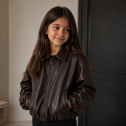 Cazadora oversize poli piel