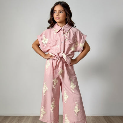 Conjunto camisa y pantalón ancho