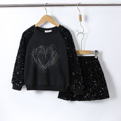Conjunto lentejuelas corazón