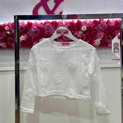 Camiseta flor relieve