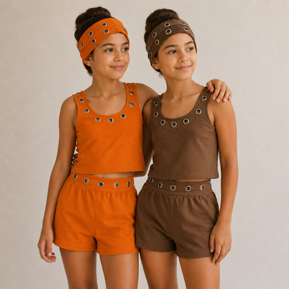 Conjunto turbante tachuelas