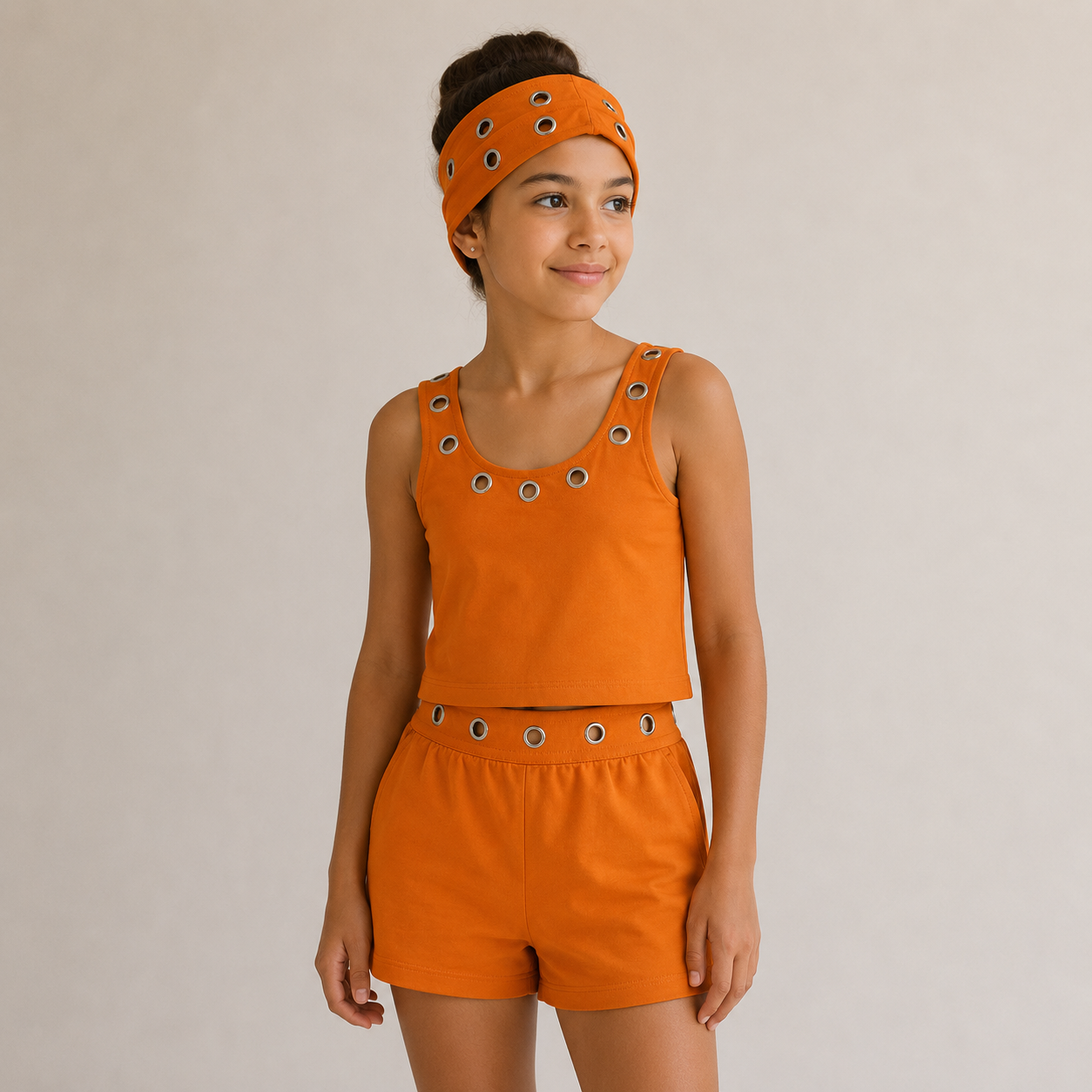 Conjunto turbante tachuelas