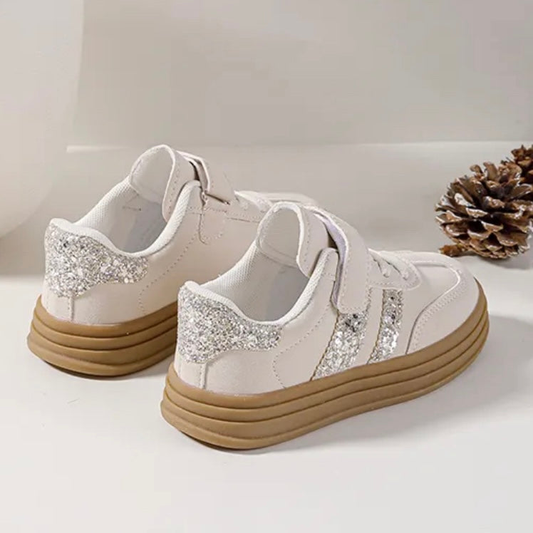 Zapatillas Beige Glitter
