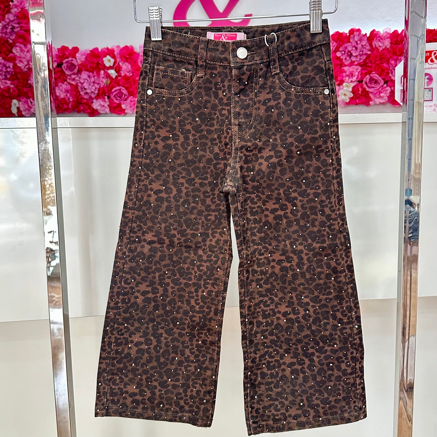 Jeans leopardo brillos