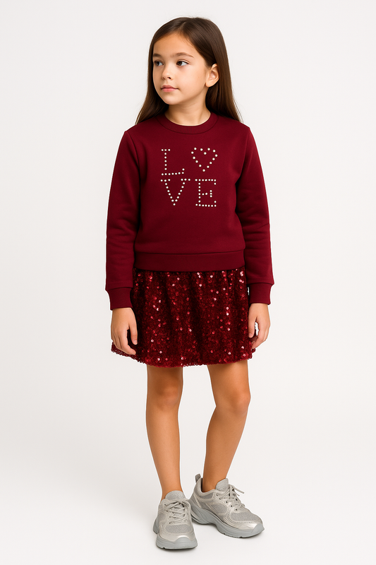 Conjunto Love lentejuelas