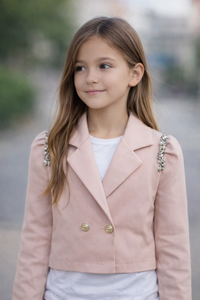 Blazer cruzada con pedrería