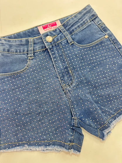 Conjunto short chaleco pedrería