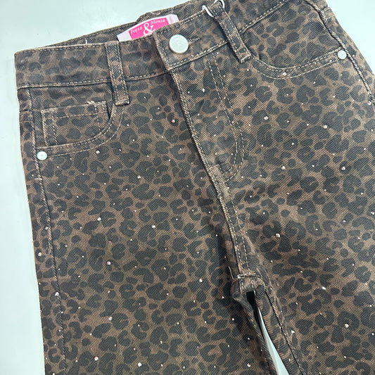 Jeans leopardo brillos