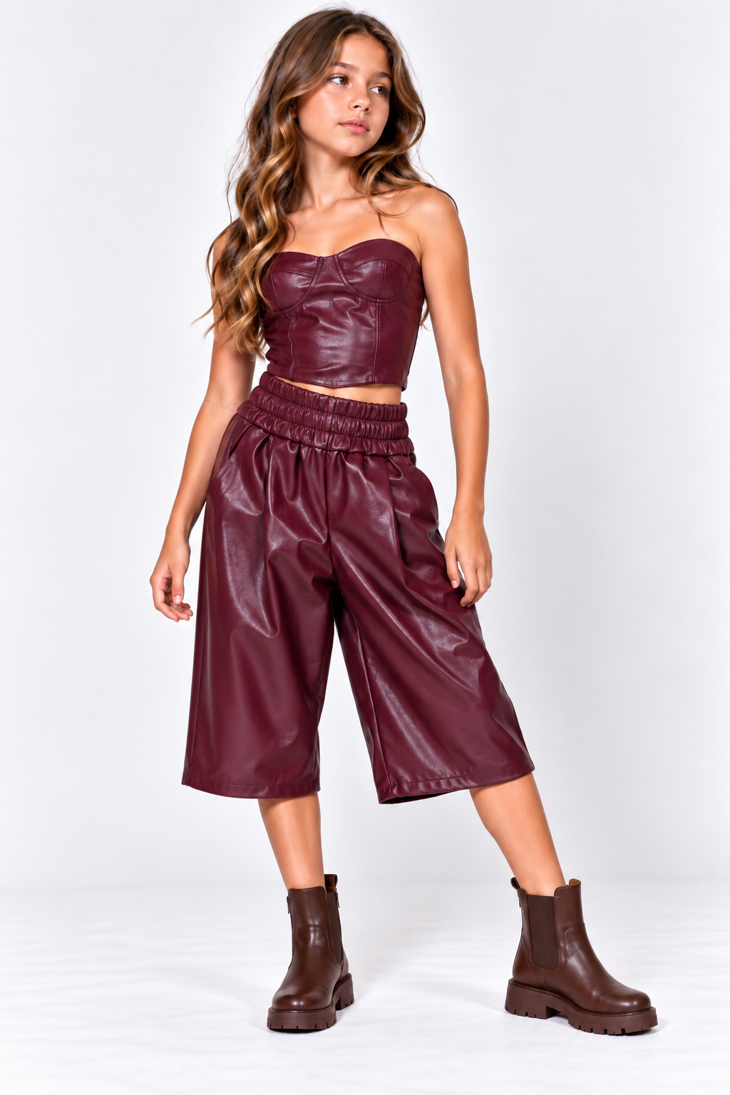 Conjunto corset poli piel