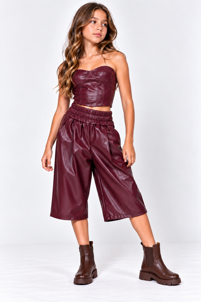 Conjunto corset poli piel